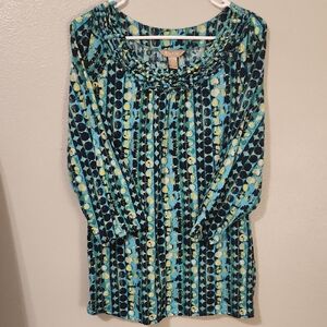 White Stag Blue and Yellow Patterned Top